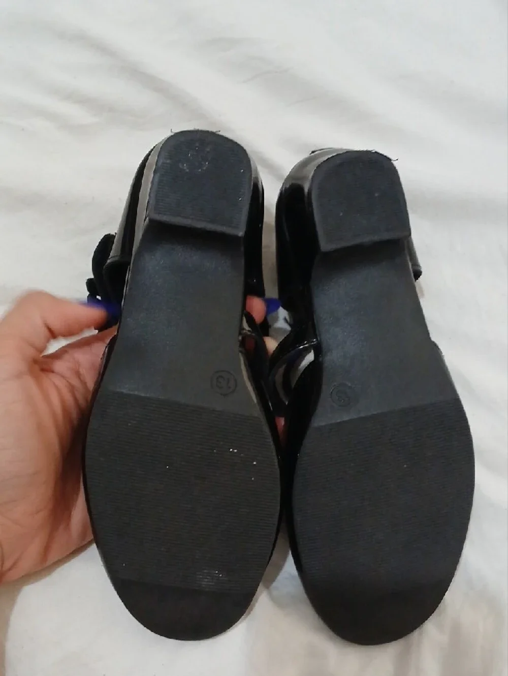 Rachel Shoes Girls Black Patent Double-Strap Mary Janes with Flower